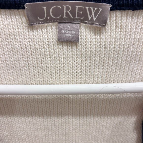 J.Crew Ivory Knit Sweater with Navy Accents - Picture 2 of 5